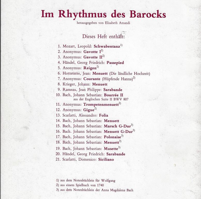 Spielhefte Barock